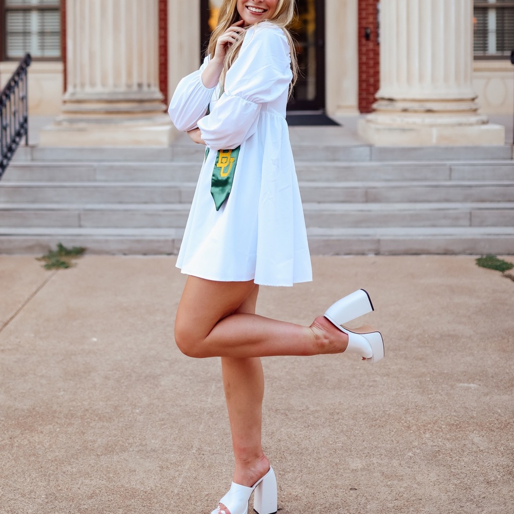 White babydoll graduation dress